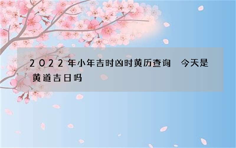 2022年小年吉时凶时黄历查询 今天是黄道吉日吗